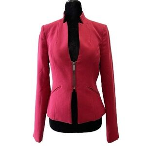 Ricki’s Blazer Cropped Slim Fit Zipper Front Ponte Knit Red Size 0